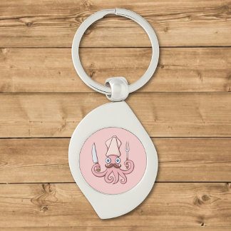Squid Chef Cartoon Keychain