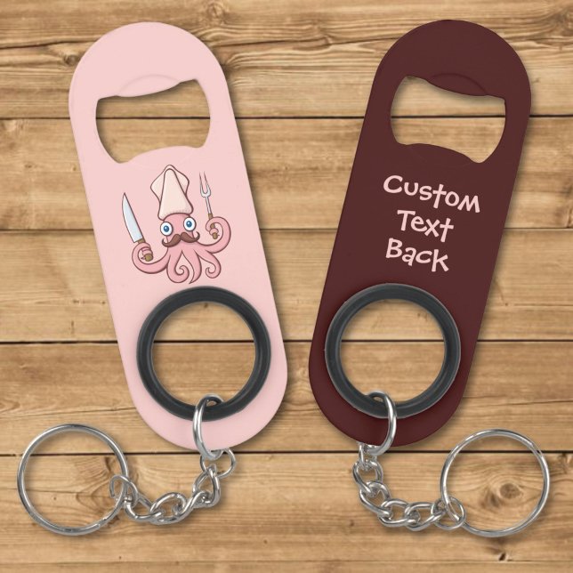 Squid Chef Cartoon Keychain Bottle Opener (Creator Uploaded)
