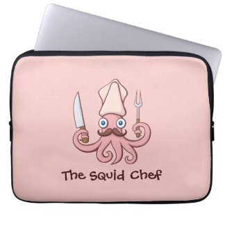 Squid Chef Cartoon Laptop Sleeve