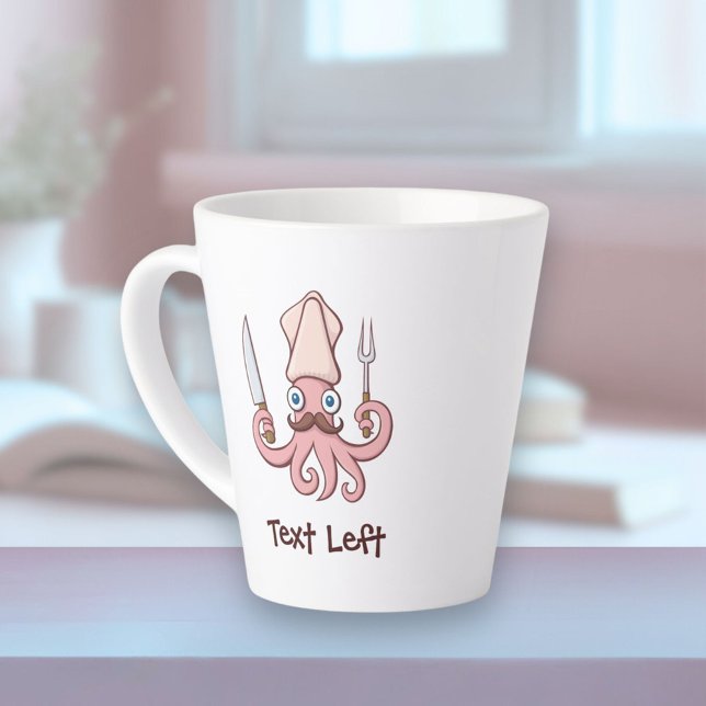 Squid Chef Cartoon Latte Mug (Creator Uploaded)