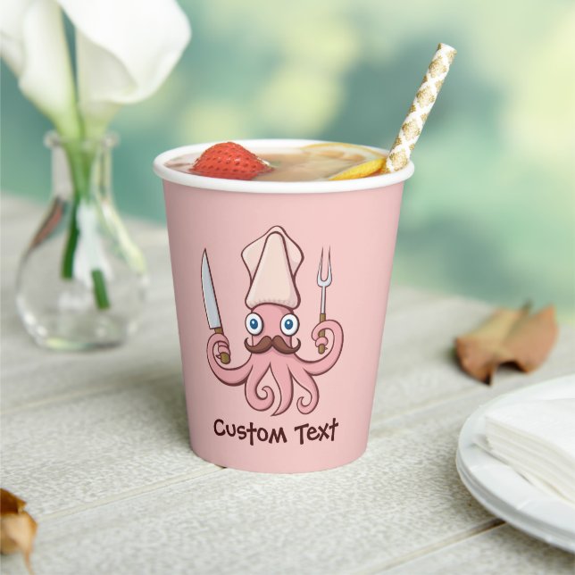 Squid Chef Cartoon Paper Cups (Insitu)