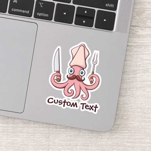 Squid Chef Cartoon Sticker