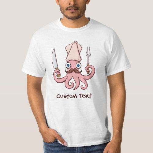 Squid Chef Cartoon T_Shirt