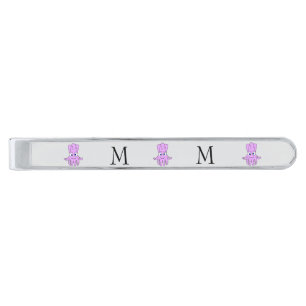 Squid Design Monogrammed Silver Finish Tie Bar