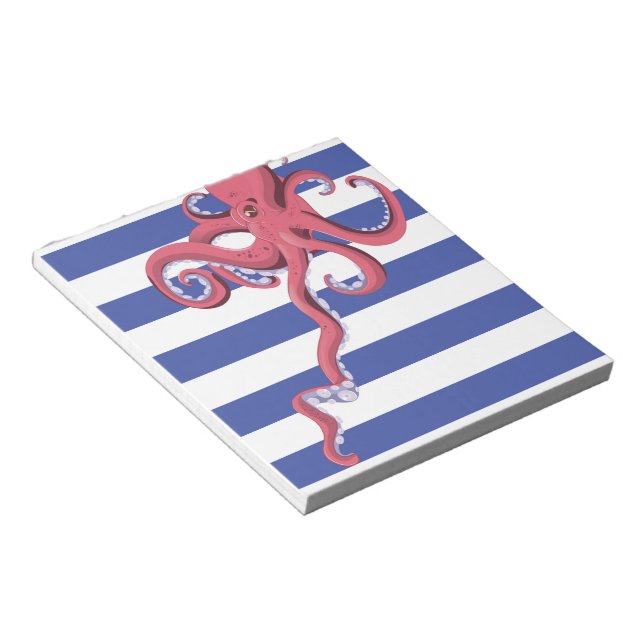 Squid diving underwater featuring stripes. notepad (Angled)