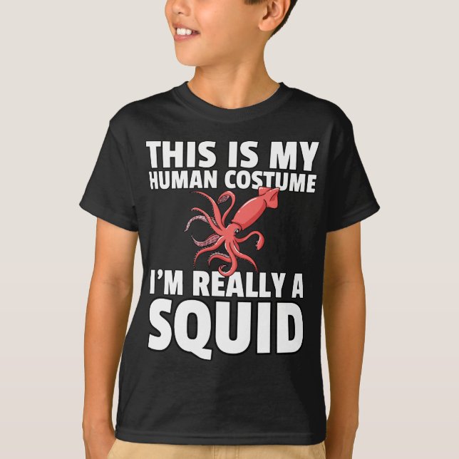 Squid Fish Halloween Kraken Octopus Marine Biology T-Shirt (Front)