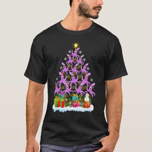 Squid Fish  Xmas Holiday  Squid Christmas Tree T-Shirt
