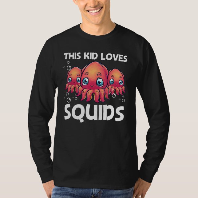 Squid For Kids Boys Octopus Shore Kraken Costume   T-Shirt (Front)