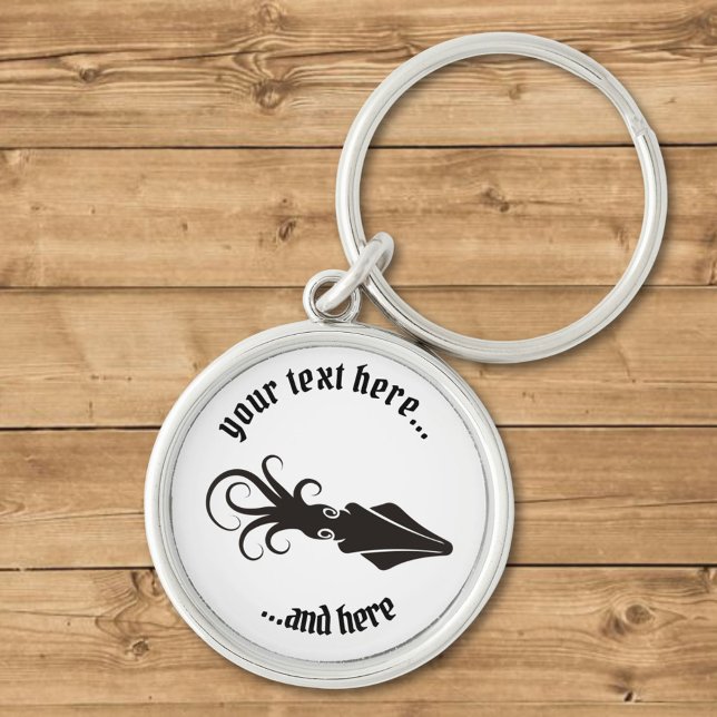 Squid Icon Black Keychain (Creator Uploaded)