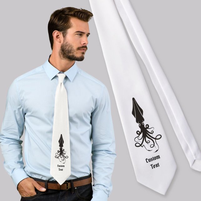 Squid Icon Black Neck Tie (Creator Uploaded)