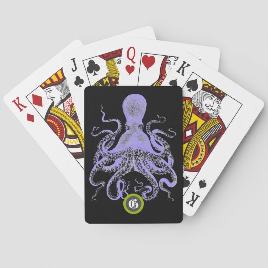 Squid Monogram Customizable Playing Cards Zazzle