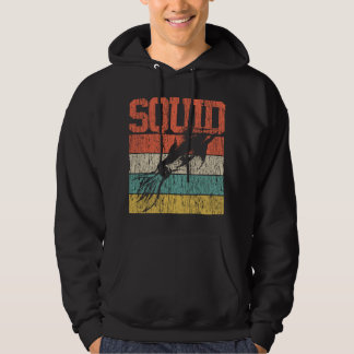 Squid Retro Vintage Marine Biologist Hoodie