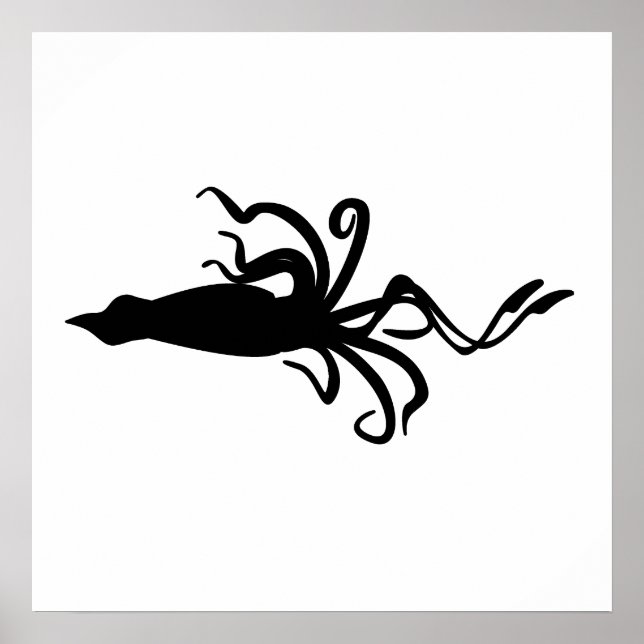 Squid Silhouette Poster (Front)