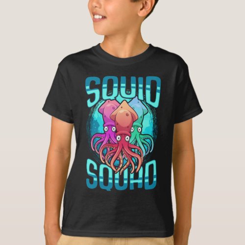 Squid Squad Sea Animal Ocean Lover Octopus Friends T_Shirt
