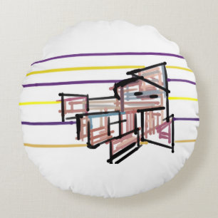 Squid summer joy round pillow