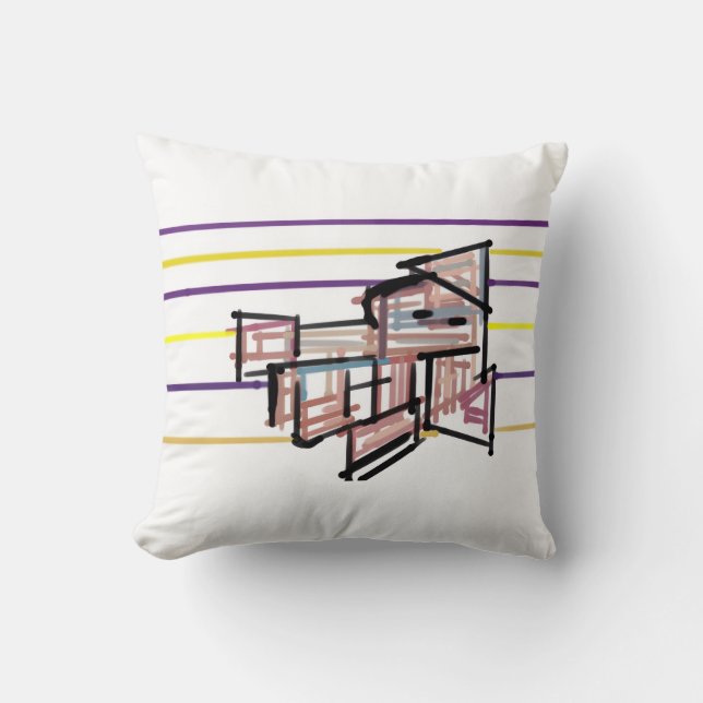 Squid  summer joy throw pillow (Front)