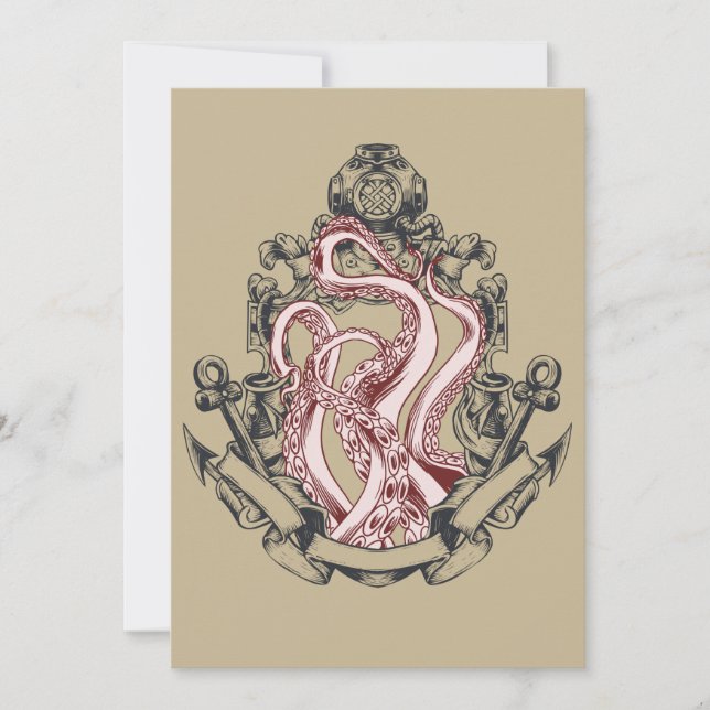 Squid Tentacles Out Of Mirror Lovecraftian Horror Invitation (Front)