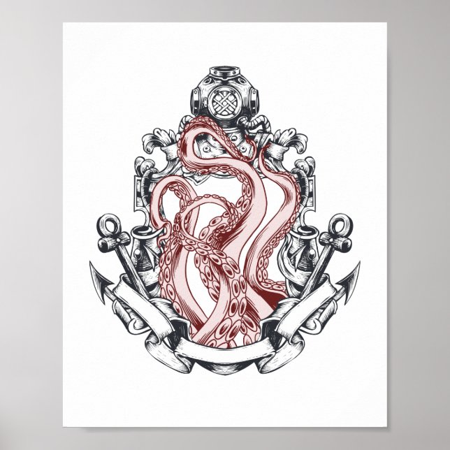 Squid Tentacles Out Of Mirror Lovecraftian Horror Poster (Front)