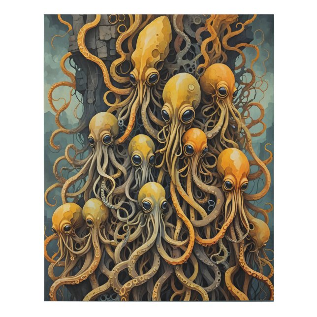 Squid Totem Faux Canvas Print (Front)