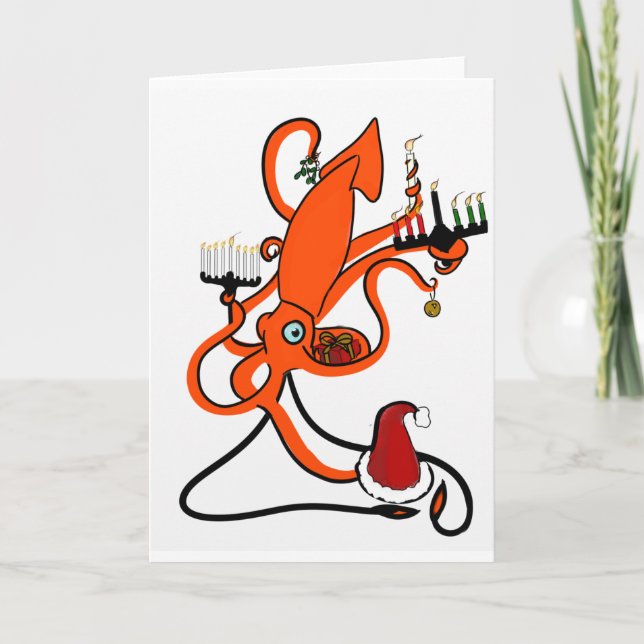 Squid Winter Holiday Card (Front)