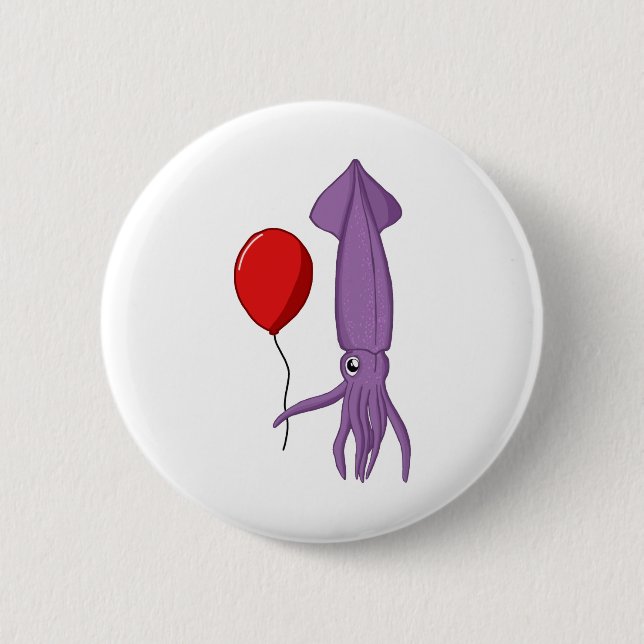 Squid with Balloon Button (Front)