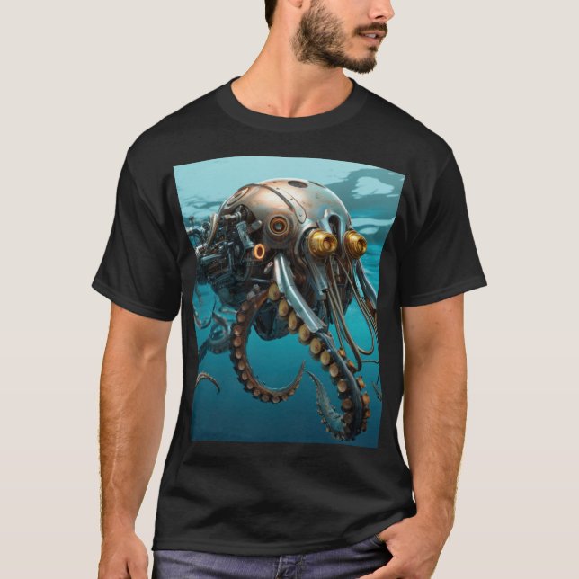 Squid with steampunk armor T-Shirt (Front)
