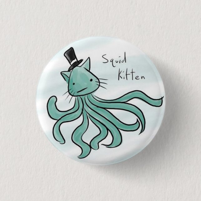 SquidKitten Pinback Button (Front)