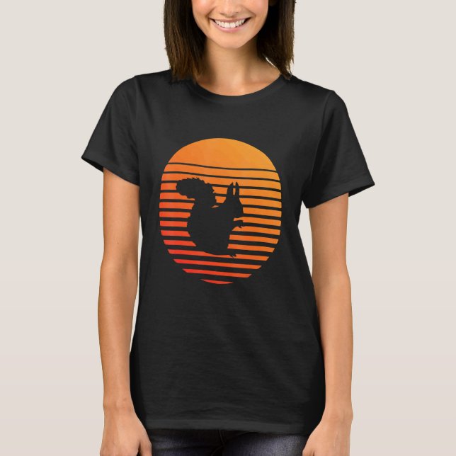 Squierrel Shadow Silhouette In Front Of A Sun T-Shirt (Front)
