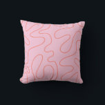 Squiggle Abstract Pattern Pink and Orange Throw Pillow<br><div class="desc">Squiggle Abstract Pattern Pink and Orange. Fun wavy line drawing with a y2k 90s indie boho pop aesthetic. By Kierkegaard Design Studio.</div>