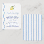 Squiggle Border Lemon Books For Baby Boy Shower Enclosure Card