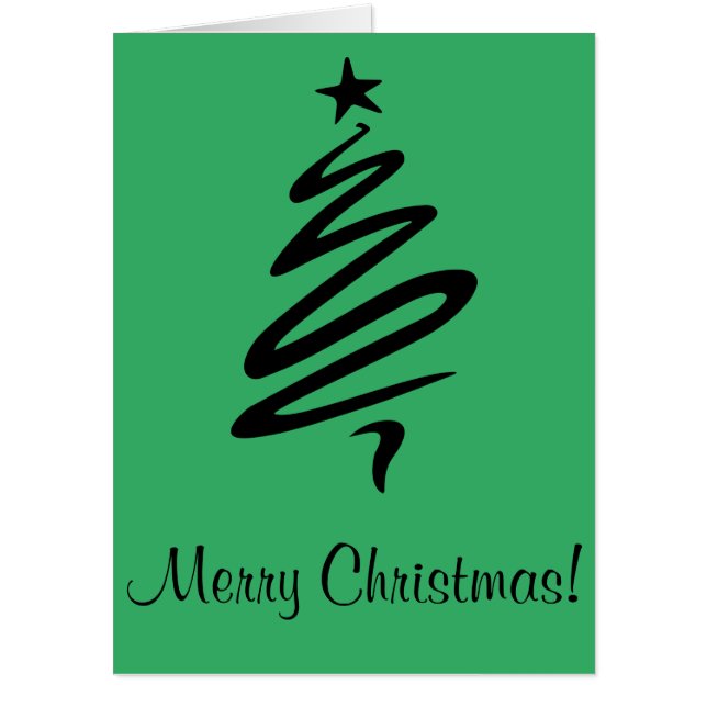 Squiggle Christmas Tree. Merry Christmas Card (Front)