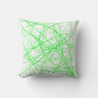 Squiggle Green Throw Pillow