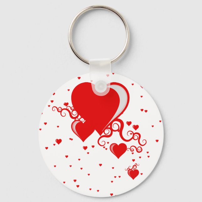 squiggle hearts keychain (Front)