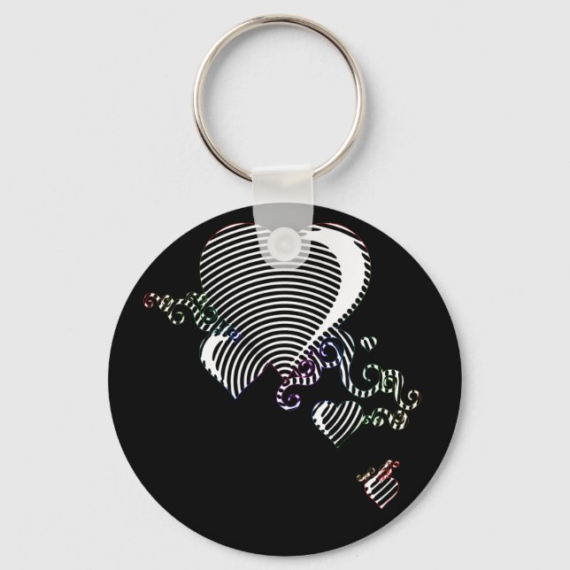 squiggle hearts. put a spell on me. keychain (Front)