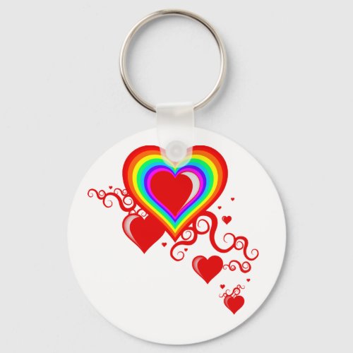 squiggle hearts rainbowz keychain