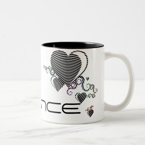 squiggle hearts trance Two_Tone coffee mug