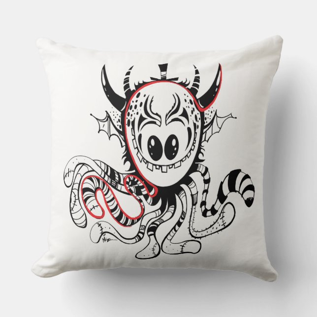 Squiggle Ink Art Throw Pillow (Front)