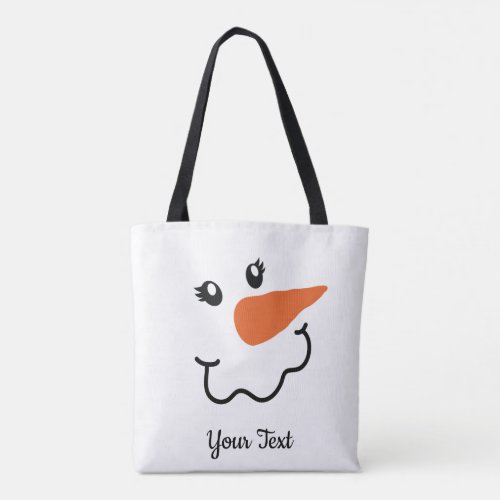 Squiggle_Mouth Snowman Design Tote Bag
