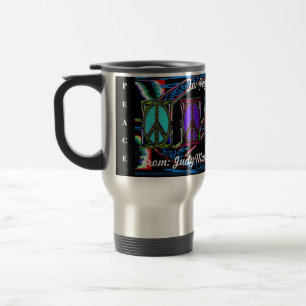 Squiggle Peace Sign Travel Mug