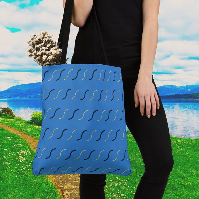 Squiggles of Blue Tote Bag (Creator Uploaded)