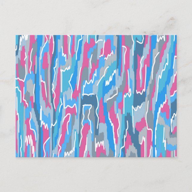 Squiggles on Blue and Gray Postcard (Front)