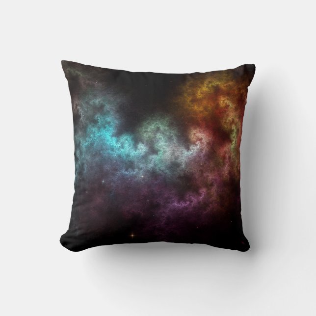 Squiggley Nebula Star Dust Cloud CRQENH Throw Pillow (Front)
