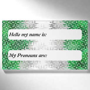 Squiggly Boho Customizable Grayromantic Pride Flag Name Tag
