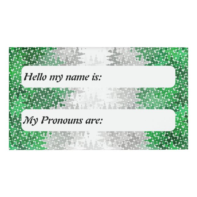 Squiggly Boho Customizable Grayromantic Pride Flag Name Tag (Front)
