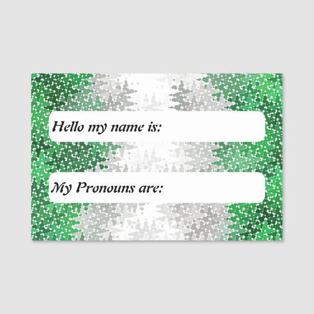 Squiggly Boho Customizable Grayromantic Pride Flag Name Tag (Front)