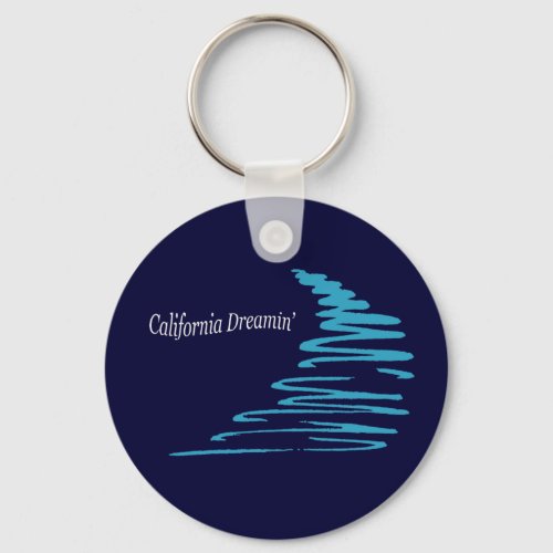 Squiggly Lines_California Dreamin_Aqua Keychain