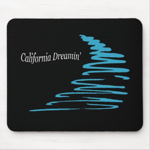 Squiggly Lines_California Dreamin_Aqua Mouse Pad