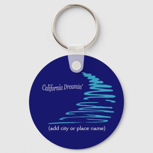 Squiggly Lines_California Dreamin_Aqua Template Keychain