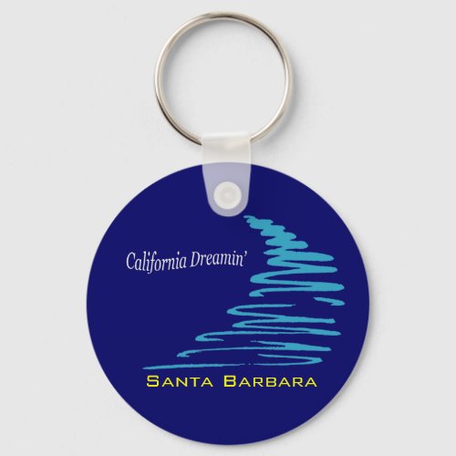 Squiggly Lines_California Dreamin_Santa Barbara Keychain