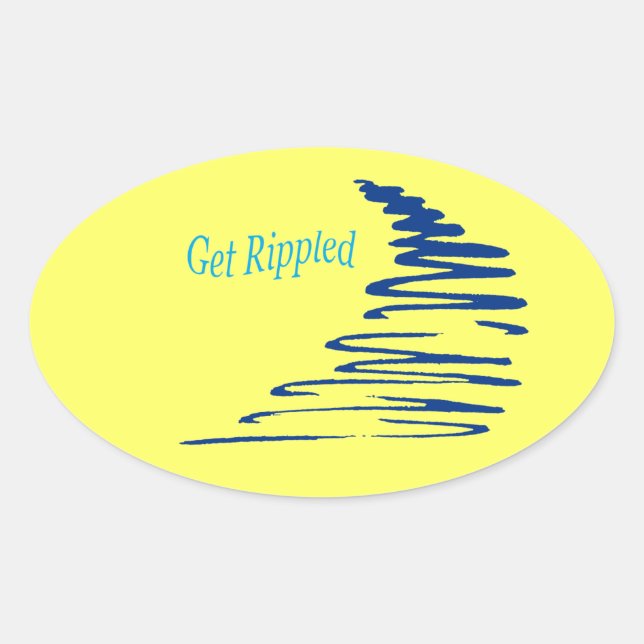 Squiggly Lines_Get Rippled Oval Sticker (Front)